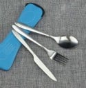 Juego de cubiertos de acero inoxidable - 3 piezas + estuche 3