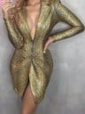 Rochie cu sacou auriu 2