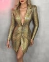Rochie cu sacou auriu 5
