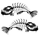 Bildekal fiskskelett 2 st 2