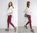 Leggings sexy en simili cuir pour femmes - Bordeaux 3