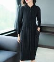 Vestido plisado de manga larga 5