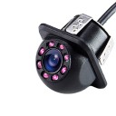 Bakåtriktad kamera för bil med nattseende och åtta LED-dioder Bred synvinkel 170° Upplösning 648 x 480 px Strömförsörjning 12 V NTSC-format 3