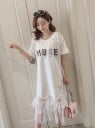 Rochie tricou cu fustă din tul 7