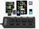 USB 4-ports HUB med switch J1634 5