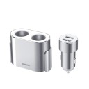 Bil-laddare 2x USB med fördelare för cigarettuttag för flera enheter samtidigt Ingång 12 till 24 V Utgång 5 V 3,1 A Aluminiumlegering och plast 2