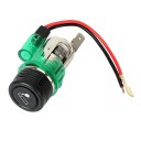 Tändare 12 V 120 W med uttag och belyst genomskinligt skydd för installation i bil Anslutningskablar 6,7 cm Mått 7,3 x 3,1 cm 4