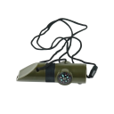 7in1 Tragbare multifunktionale Überlebenspfeife mit LED-Taschenlampe, Kompass, Lupe, Thermometer, Spiegel, Rettungswerkzeug, 9,7 x 2,8 cm, Camping 1