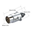 7pinová hliníková zástrčka pro přívěsy a obytné vozy 12V EU konektor Vodotěsná tažná elektronika Stříbrný adaptér pro nákladní automobily 3