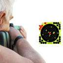 8-Inch Self-Adhesive Shooting Targets 203 x 203 mm Reactive Splatter Paper 10 pcs Round Targets with 26 Cover Patches 4