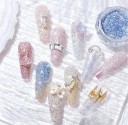 8 ks Krystalový diamantový prášek na nehty Třpytivý prášek v různých barvách pro manikúru a nail art 2