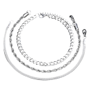 8 pcs Conjunto de joias em aço inoxidável prateado Unisex Punk Vintage 3 colares 3 pulseiras 2 anéis para mulheres e homens 2