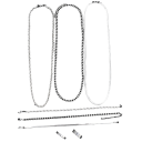 8 pcs Conjunto de joias em aço inoxidável prateado Unisex Punk Vintage 3 colares 3 pulseiras 2 anéis para mulheres e homens 3