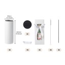 8 pcs tasse thermique sublimation 591 ml avec couvercle et paille en acier inoxydable imprimable blanche pour boissons personnalisées et cadeaux 2