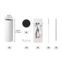 8 pcs tasse thermique sublimation 887 ml avec couvercle et paille en acier inoxydable imprimable blanche pour boissons personnalisées et cadeaux 2