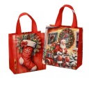 8 st Julklappspåsar 23 x 22 x 11 cm Spunnet tyg Jultomte Juldekoration Olika motiv Återanvändbara påsar 3