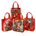 8 stk. Julegaveposer 23 x 22 x 11 cm Non-woven stof Santa Claus Julemotiver Forskellige varianter Genanvendelige poser 3