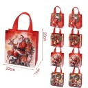8 stk. Julegaveposer 23 x 22 x 11 cm Non-woven stof Santa Claus Julemotiver Forskellige varianter Genanvendelige poser 6