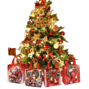 8 sztuk Świątecznych torebek prezentowych 23 x 22 x 11 cm Włóknina Santa Claus Dekoracje świąteczne Różne wzory Torebki wielokrotnego użytku 5