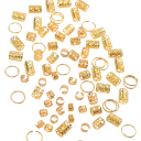 80 pcs contas de cabelo Dreadlock liga de zinco Adornos estilosos para cabelo Acessórios metálicos para tranças e penteados de raparigas e mulheres Joias elegantes 1