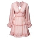 Rochie cu volane roz 1