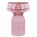 Rochie cu volane cu umerii căzuți 7