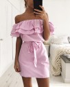 Rochie cu volane cu umerii căzuți 9