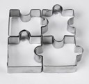 Vykrajovače v tvare puzzle - 4 ks 2