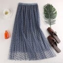 Falda midi de tul con lunares para mujer 3