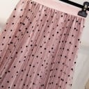Falda de mujer de tul rosa con lunares 3