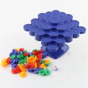 Balanserande bordsspel med plastigt lutande träd Färgade spelstenar i fyra färger och spelkub Mått 12 x 14 cm 2