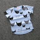 Mädchen-T-Shirt mit Cartoon-Katzen J1904 5