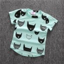 Mädchen-T-Shirt mit Cartoon-Katzen J1904 7