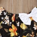 Camiseta y pantalón corto de niña con estampado floral L1126 4
