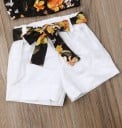 Camiseta y pantalón corto de niña con estampado floral L1126 5