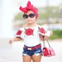 Camiseta niña rosas y short 2