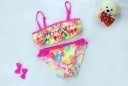 Bikini de niña con volantes y flores 2