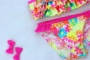 Bikini de niña con volantes y flores 5