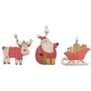 Décorations de Noël en bois 3 pcs 1