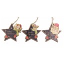 Décorations de Noël en bois 3 pcs 20