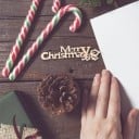 Dřevěný nápis Merry Christmas 10 ks 3
