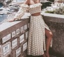 Vestido de dos piezas con flores. 4