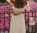Vestido de dos piezas con flores. 6