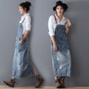 Vestido midi vaquero con pechera 2