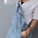 Vestido midi vaquero con pechera 4