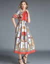 Vestido elegante de mujer con mangas cortas. 1