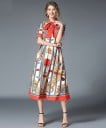 Vestido elegante de mujer con mangas cortas. 6