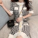 Mini rochie elegantă în alb și negru 3