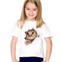 3D katt-t-shirt för flickor J605 1
