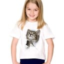 3D katt-t-shirt för flickor J605 4